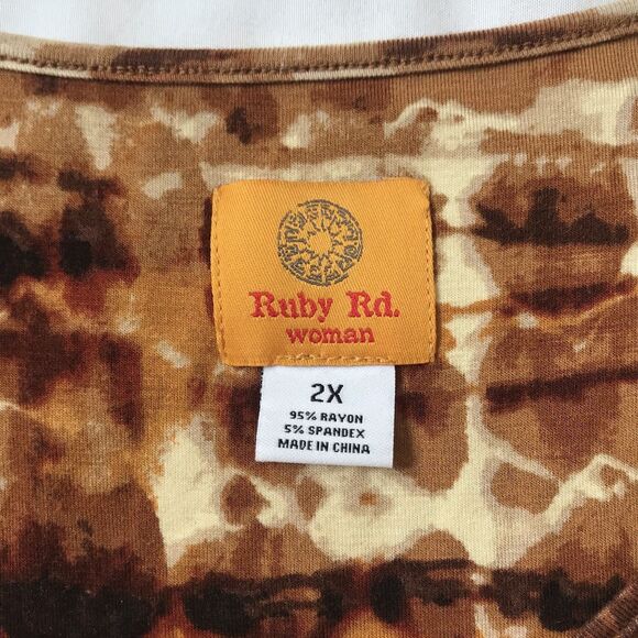 NWT Ruby Rd Sequins Sleeveless Tank Top Womens Plus 2X  Autumn Fall Brown Rust - Picture 2 of 9